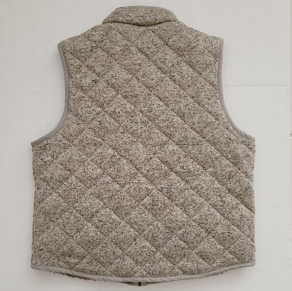 Simply Southern Quilted Heathered Gray Plush Lined Vest with Pockets Sz S-M - Picture 4 of 12